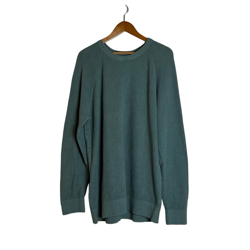 Gap 100% cotton green waffle knit sweater. Size XL‎